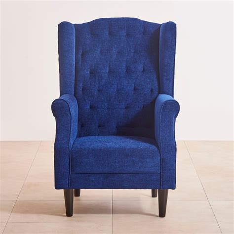 Buy Cynthia Tufted Fabric Wing Chair - Blue from Home Centre at just ...