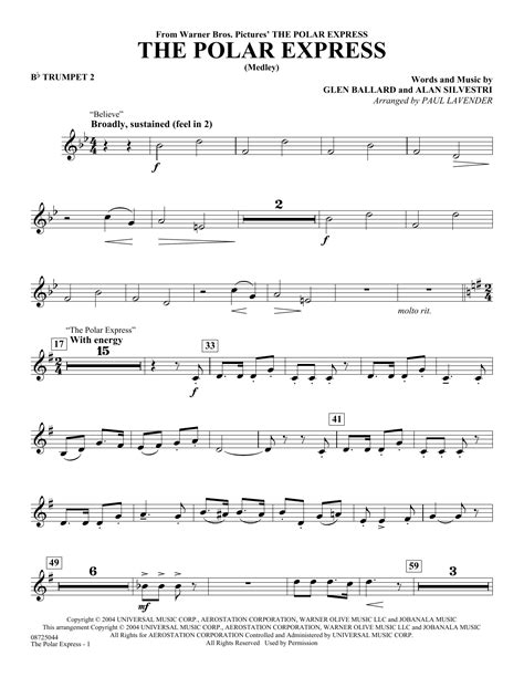 The Polar Express (Medley) (arr. Paul Lavender) - Bb Trumpet 2 by Glen ...