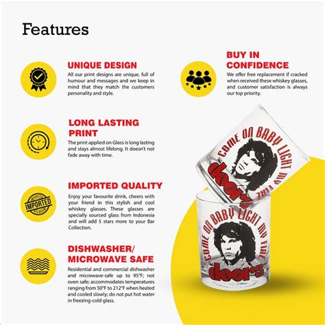 Buy EK DO DHAI Set of 2 The Doors Print Whisky Glasses - 300ml from Ek ...