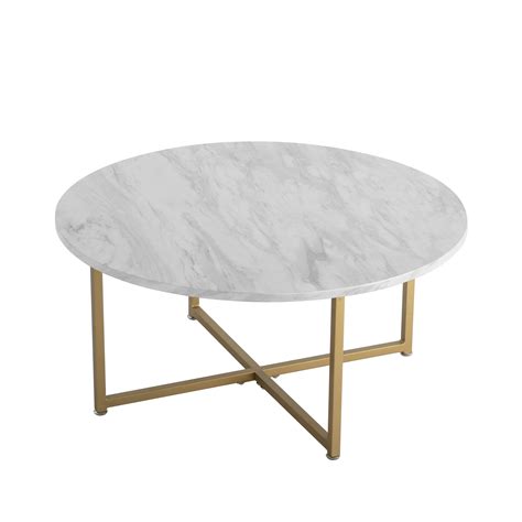Marble Round Coffee Table With Gold Legs