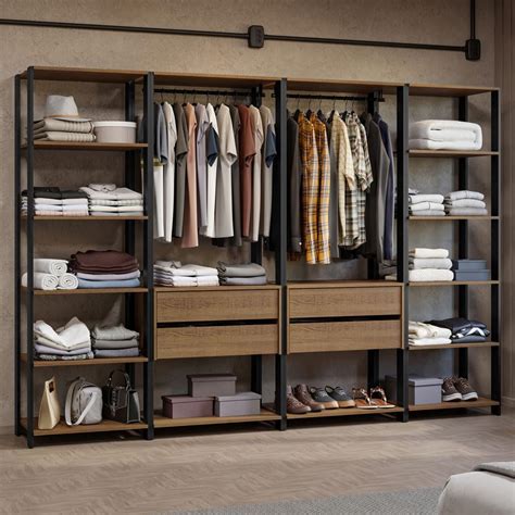 Madesa Modular Closet Wardrobe Ample Storage Wooden Almirah 258 Cm with ...