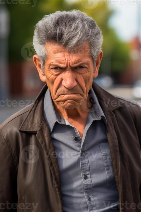 AI generated Middle aged angry man on the street, closeup 41386427 ...