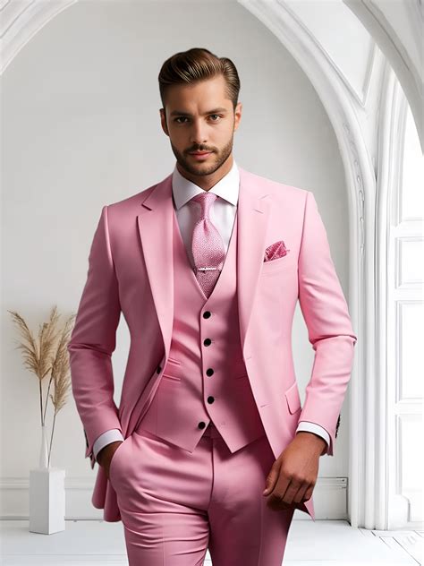 Discover 370 Men In Pink Suits and Elegant Pink Three-piece Suit for ...