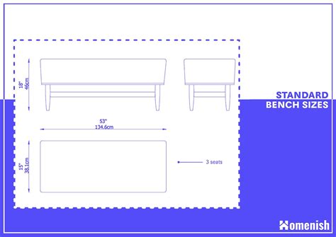 Standard Bench Sizes (5 Drawings Included) - Homenish