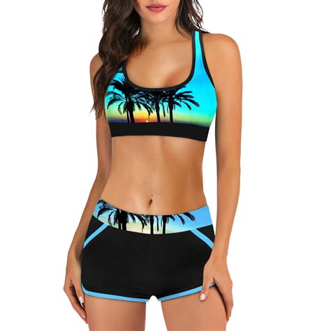 ZHAGHMIN Womens Bathing Suits 2 Piece Set Bikini Print Swimwear Digital ...