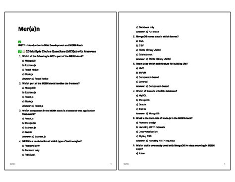 Final Exam: MERN Stack Overview and Key Concepts (CS101) - Studocu