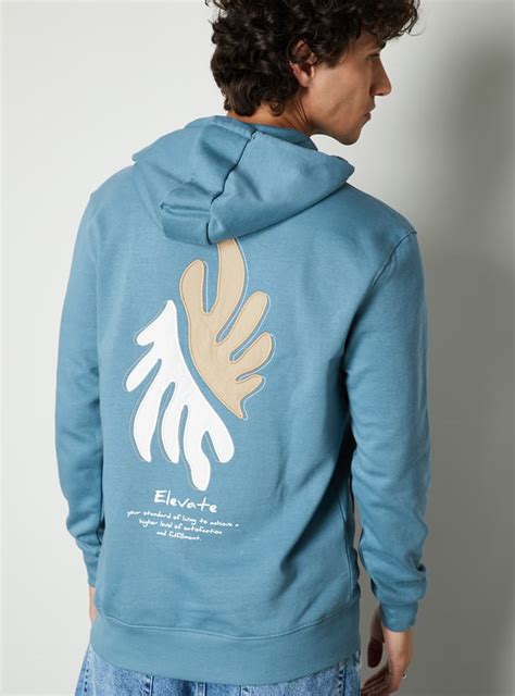Buy Men Back Applique Hooded Sweatshirt Online at just Rs. 1399.0 ...