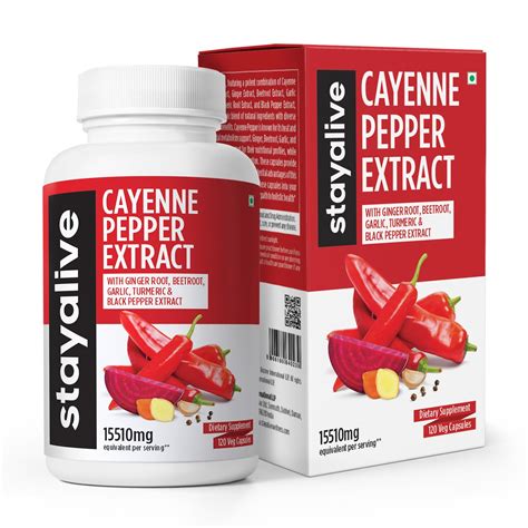 Buy STAY ALIVECayenne Pepper 8000mg, Ginger 1500mg, Garlic 1500mg ...