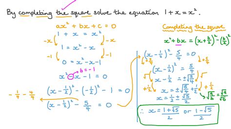 Question Video: Solving Quadratic Equations by Completing Squares | Nagwa