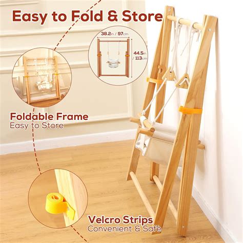 FUNLIO Foldable Wooden Swing Set for Toddlers 6-36 Months India | Ubuy