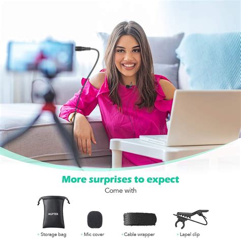 AGPTEK Lavalier Microphone, Clip-on Lapel India | Ubuy