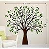 Wallstick 'Black Tree with Green Leaf' Wall Sticker (Vinyl, 49 Cm X 4 ...