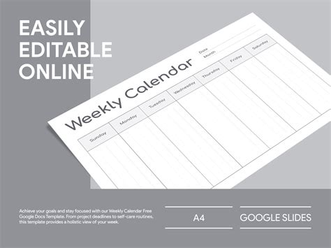Weekly Calendar Free Google Docs Template by Gdoc on Dribbble