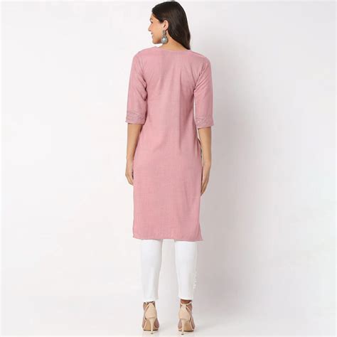 wavecolour | Ethnic Motifs Thread Work Pastels Cotton Kurta