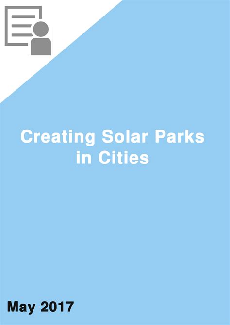 Creating Solar "Parks" in Cities - CSTEP