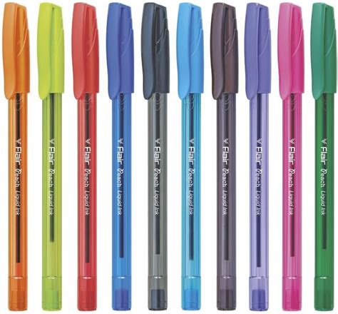 FLAIR Peach Liquid Ink Ball Pen Pouch Pack | Durable & Refillable Ball ...