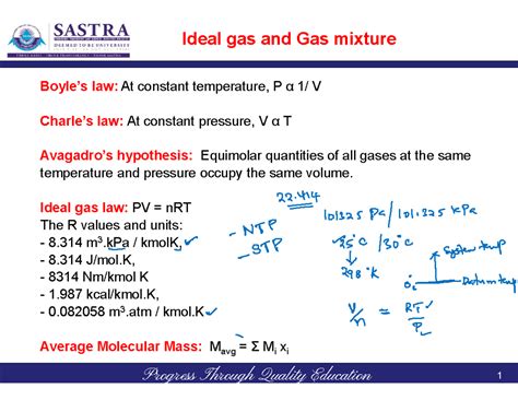 CHE101-lect 12,13,14 - process calculations notes - Boyle’s law: At ...