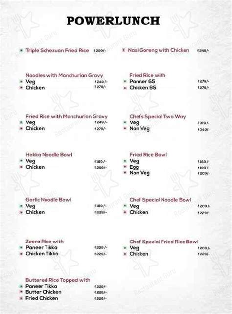 Menu at Wich Way, Hyderabad, Rd Number 45