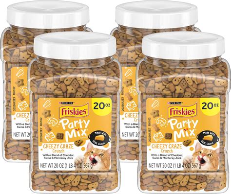 Amazon.com : Purina Friskies Party Mix Cat Treats (Mixed Grill Crunch ...