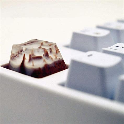 Snow Mountain Micro Landscape Resin & Wood R4 Keycap for Cherry MX ...