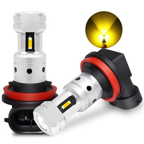 Phinlion 3800 Lumens H8 H11 LED Yellow Fog Light Bulbs Super Bright ...