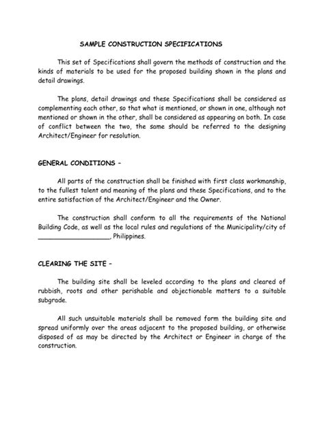 Construction Specifications Example 的图像结果