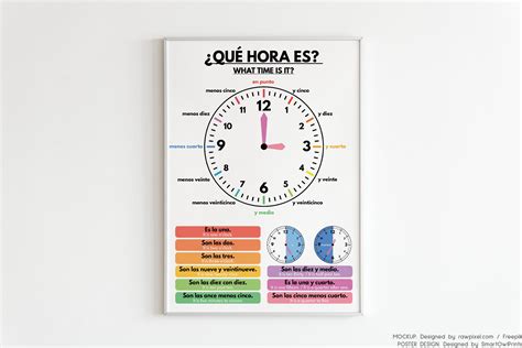 TELLING TIME Poster Spanish Language Educational Poster - Etsy UK