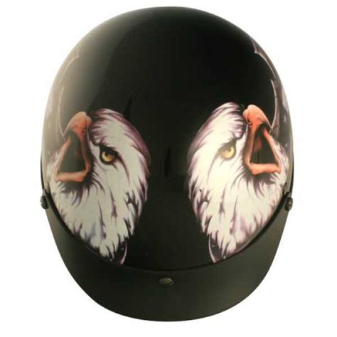 Vcan V531 Cruiser Patriotic Eagle Graphics Motorbike Half Helmet (Large ...