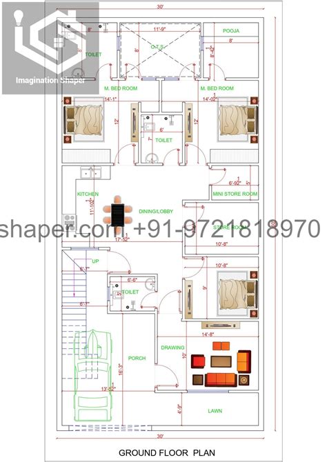 1800 house plan and design - 30x60 House Plans and elevation designs ...