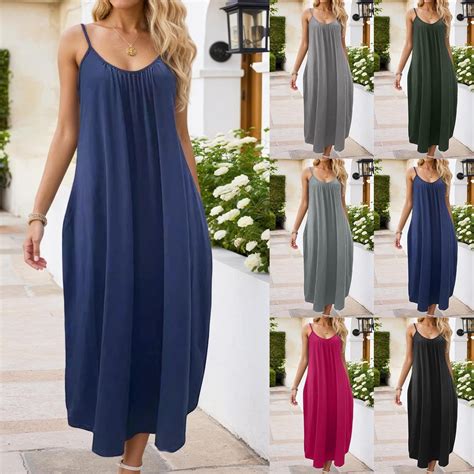 Maxi Dress Summer Dresses 2026 Sleeveless Sun Dresses Plus Size a Line ...