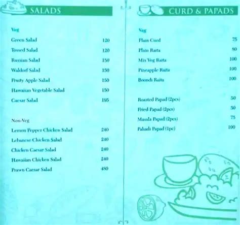 Menu at Blue Cilantro, Aurangabad, The Aures Hotel
