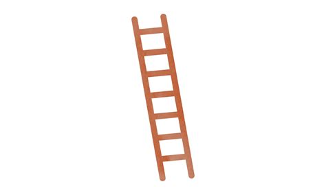 Simple wooden straight ladder watercolor style vector illustration ...