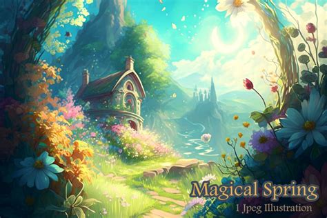 Magical Spring Fantasy Art Illustration Graphic by Magiclily · Creative ...