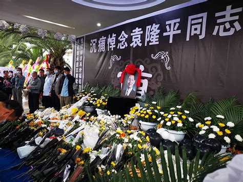 大批群众前往明阳山殡仪馆排长队悼念袁隆平，厅前已成花海