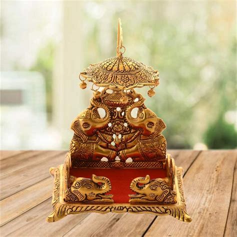 Buy SOLINO Metal Sihasan for Krishna Ladoo Gopal/Laddu Bal Gopal ...