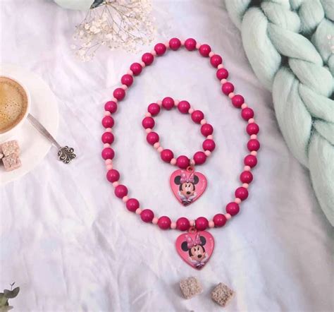 Minnie Mouse Fashion Accessories Set Of 12pcs - 1 Necklace, 1 Bracelet ...