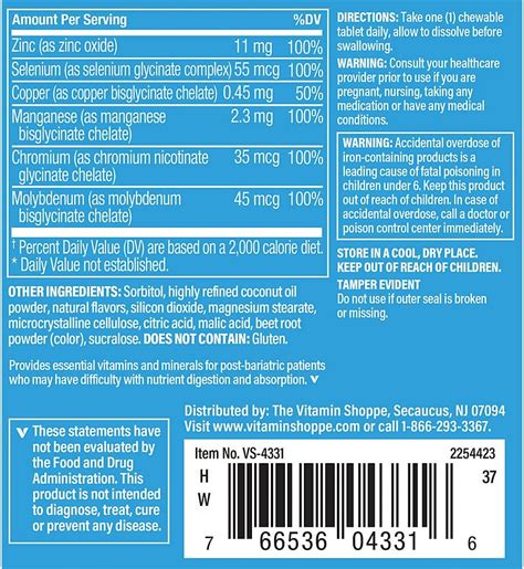 The Vitamin Shoppe Chewable Bariatric Multivitamin a Once Daily a India ...