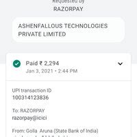 Razorpay — To get my money back | 2808672