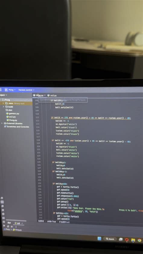 Pong Game in Python 的图像结果