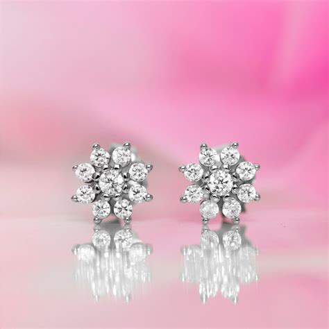 Nakshatra Floral Studs 925 Silver Earrings - Valentine's Gift – Zavya
