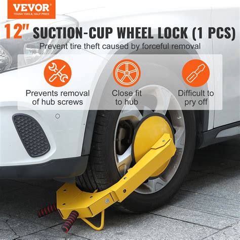 VEVOR Wheel Lock Clamp, 1 Pack Trailer Wheel Lock, Heavy-Duty Anti Theft Tire Lock, Trailer ...