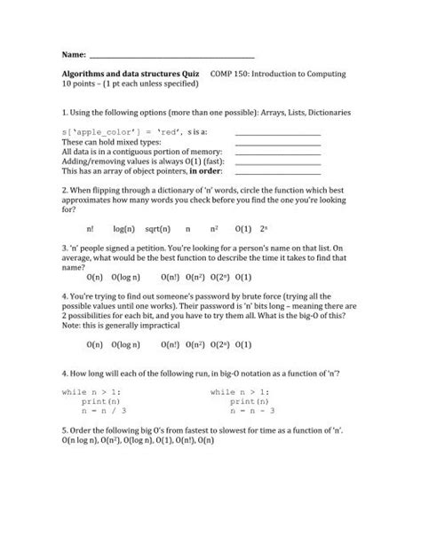 Image result for Data Structures and Algorithms Python Quiz