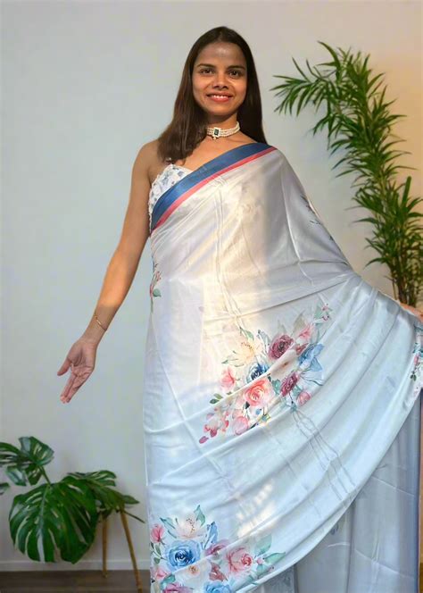 Alia Bhat Floral Printed Satin Silk Saree – KnotsofIndia