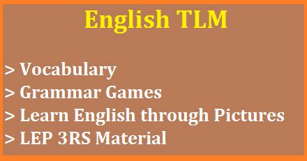 English TLM for LEP Learn Grammar through Picture and Games-Download ...