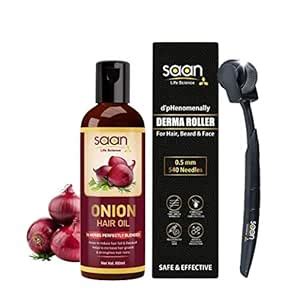 Buy SAAN Hair Growth Kit With Onion Hair Growth Oil and Derma Roller 0 ...