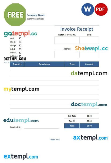 Invoice Receipt 的图像结果