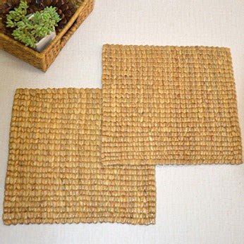 Water Hyacinth Square Placemats (Set of 2) | Table Linens by DHARINI ...