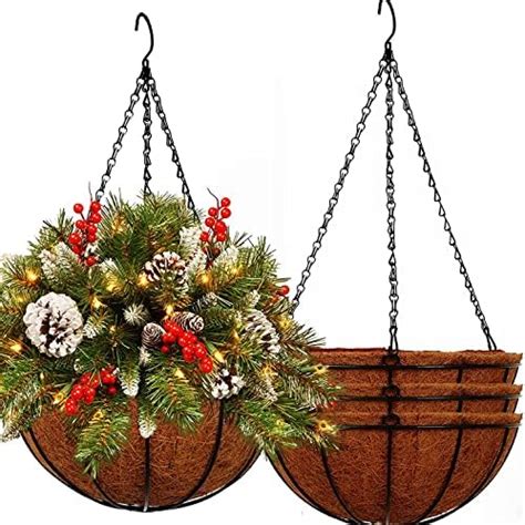 Tim Tim Agro Hanging Planters Basket Outdoor Indoor (12 Inch 4 Pack ...