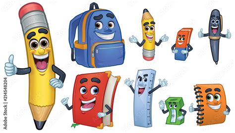 School Stationery Cartoon 的图像结果