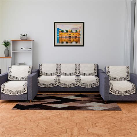 Kuber Industries Velvet Sofa Cover Set - Digital Painting Quilted SUEDE ...